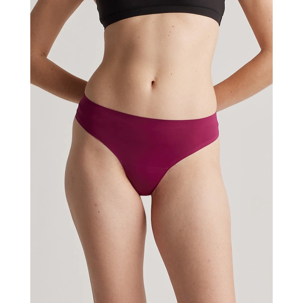 Quince Seamless Thong Underwear 6 Pak Berry Pink Nylon Spandex Large NWT‎